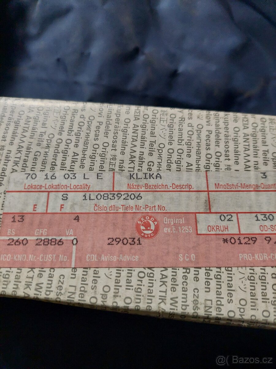 Klika vnější Seat Toledo I levá/pravá original - 10