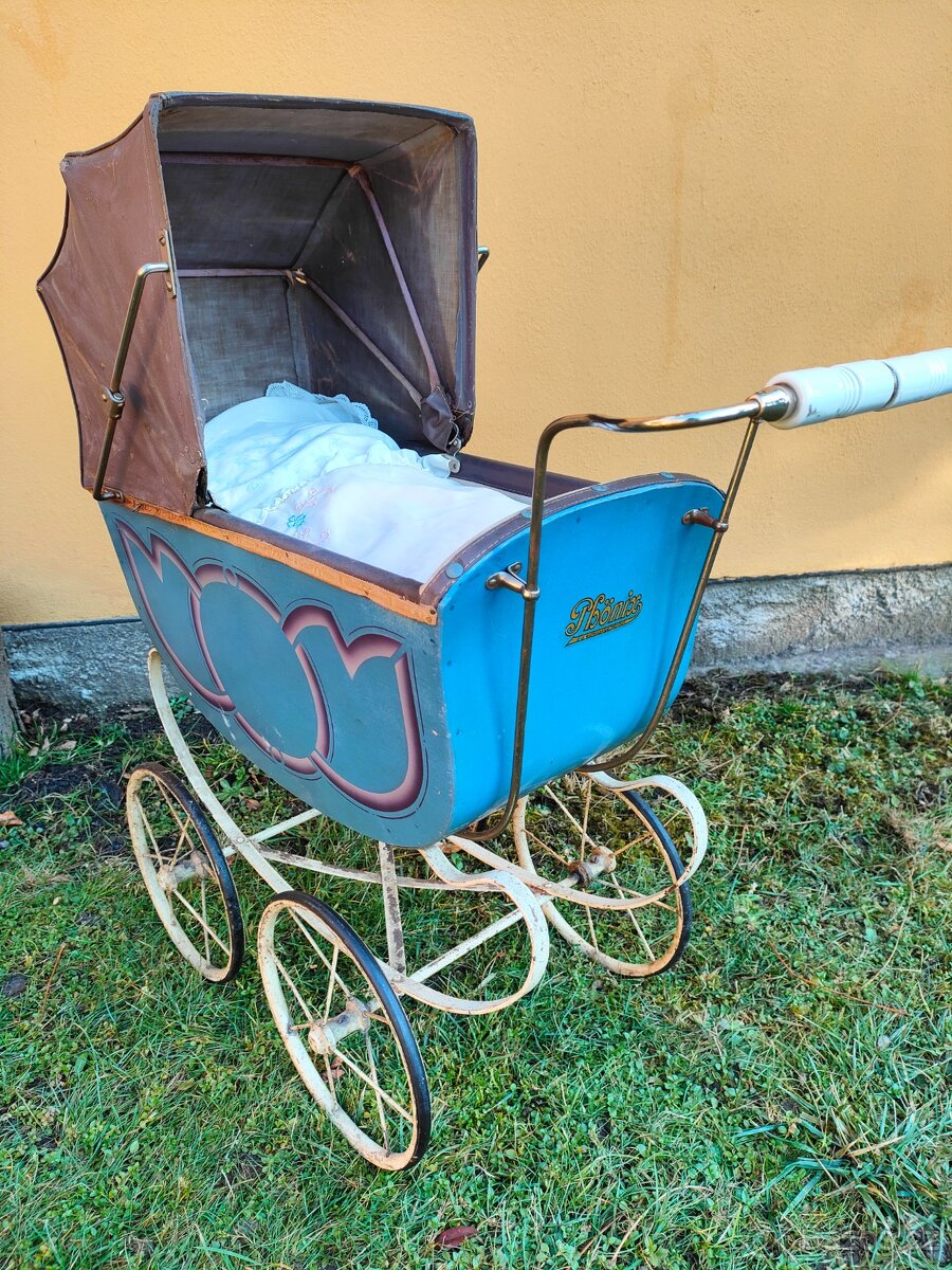 Starožitný kočárek pro panenky PHÖNIX - 10