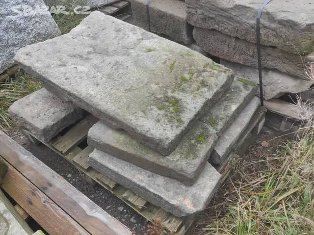 Stará kamenná dlažba, pískovcová dlažba, zápražáky, 40 m2 - 10