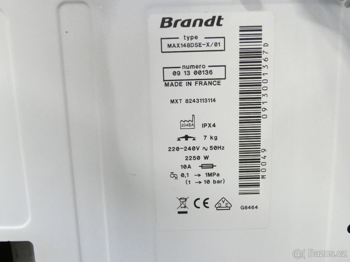 Použitá pračka Brandt MAX 148 DSE se zárukou - 10
