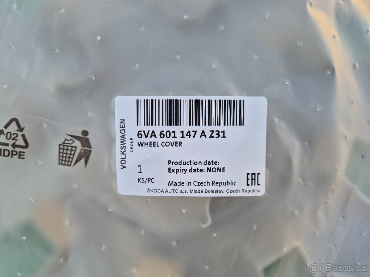 Škoda Fabia 15" kryty kol (poklice) 6VA071455 , 6VA601147A - 10