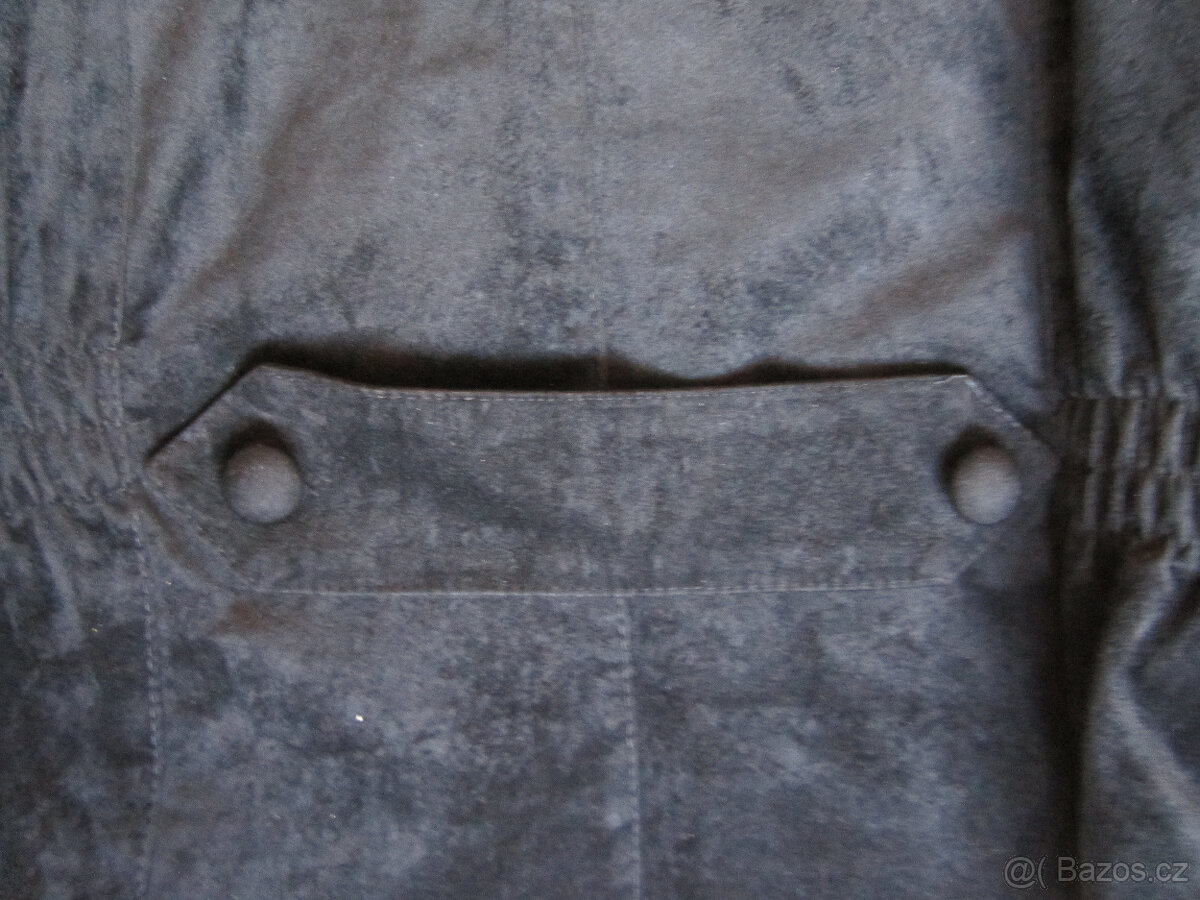 Černá bunda do pasu, vel. S/M/L, vzhled semiše - 10