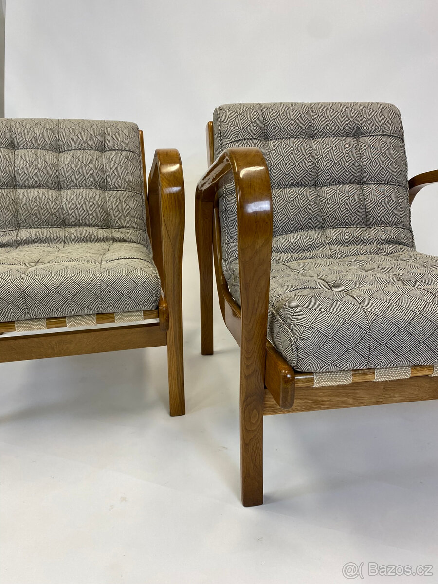 Krásná křesla Kropáček po renovaci, dub, šelak TOP - 10