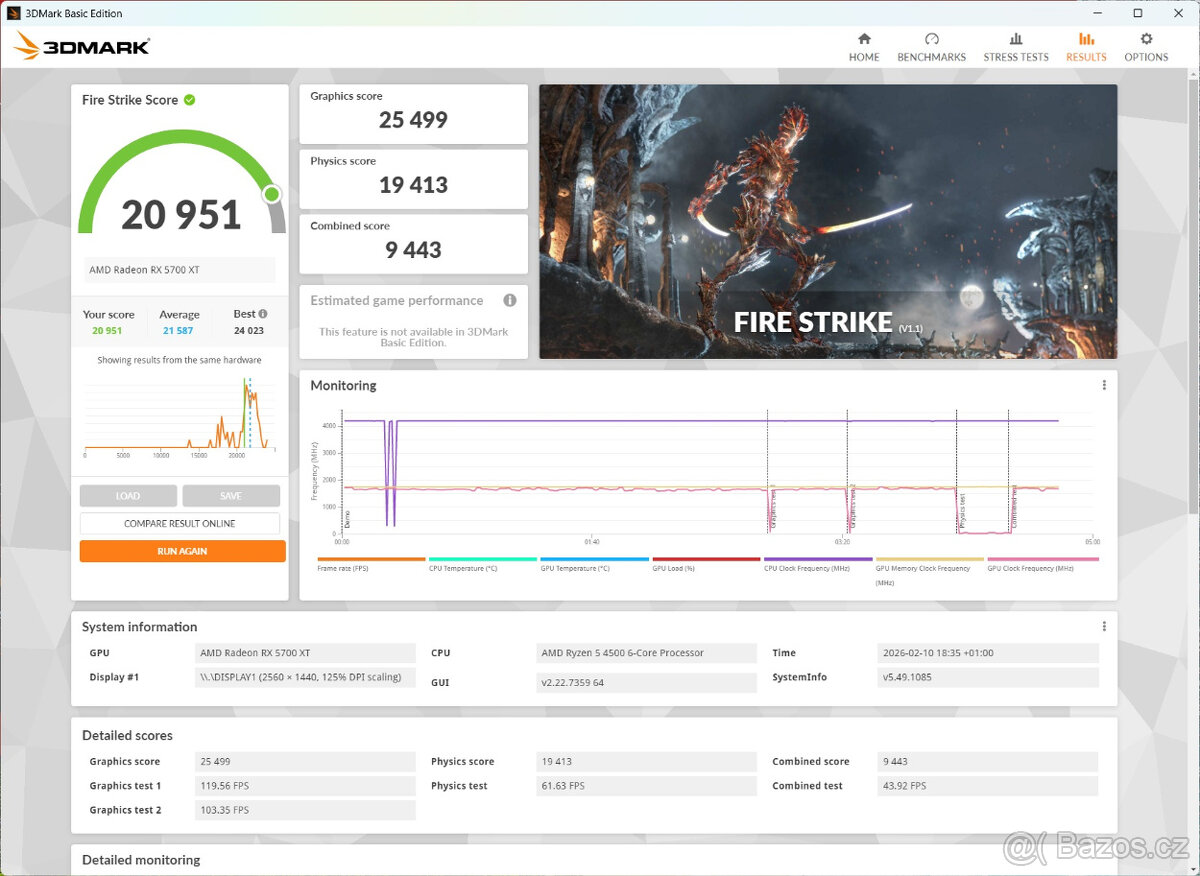 Herní PC - Ryzen 4500, 16GB RAM, NVME+HDD, 5700XT, WIN11 - 10
