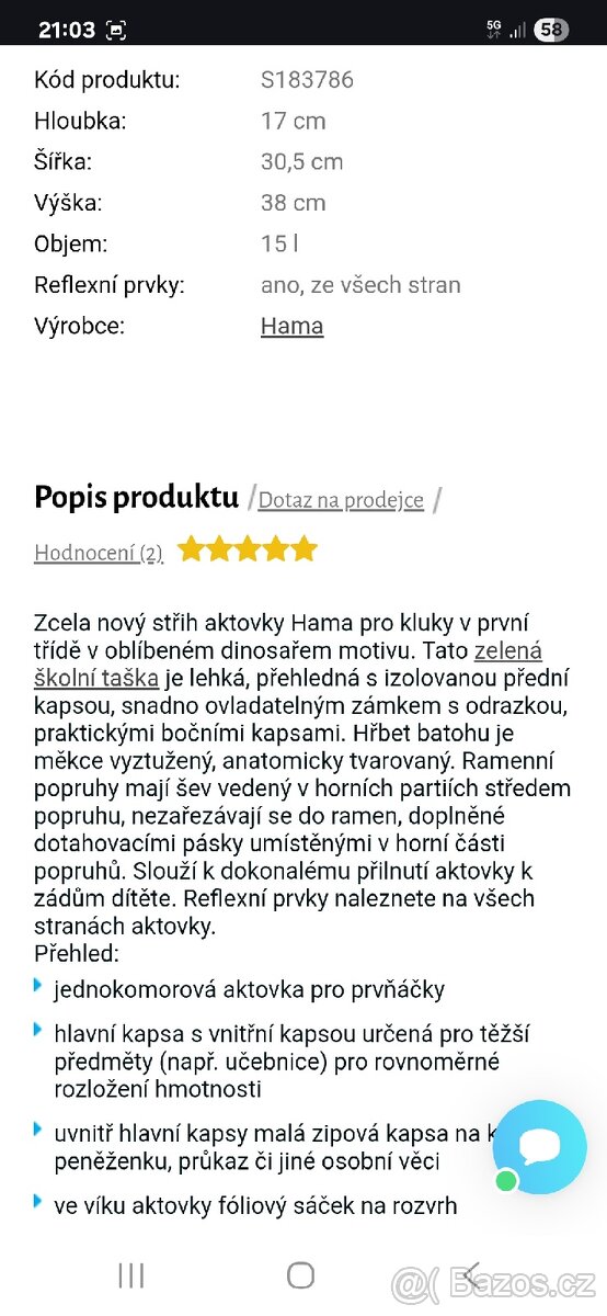 Školní batoh Hama Dino - 10