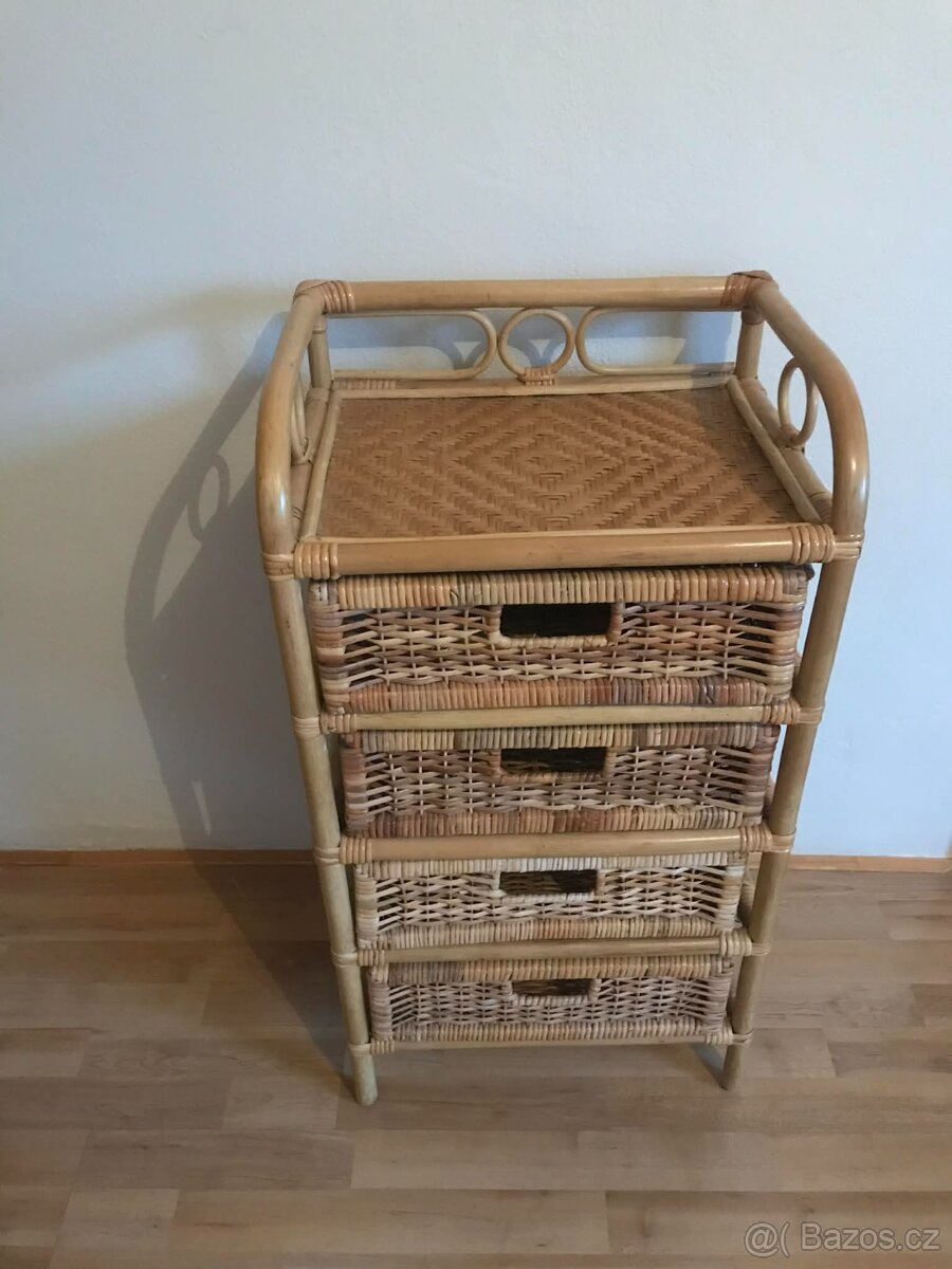 Ratanová šuplíková komoda - 10