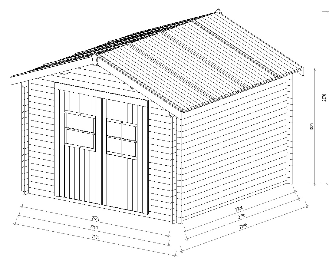 Zahradní domek 3x3 metry, síla 28mm - 10