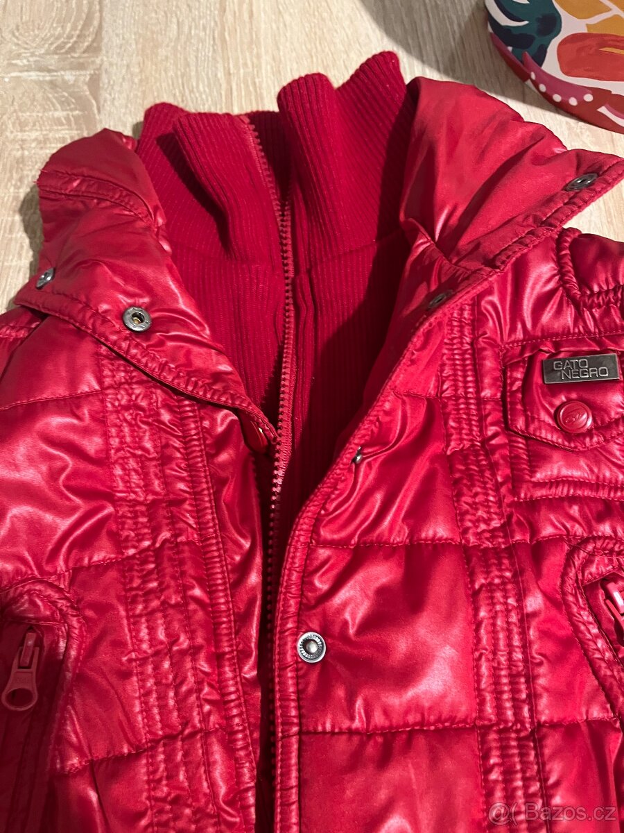 Bunda červená vel. 128, velmi módní - 10