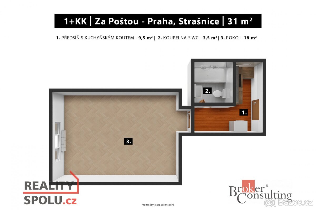 Prodej, byty/1+kk, 30.9 m2, Za poštou 896/2, Strašnice, 1000 - 10