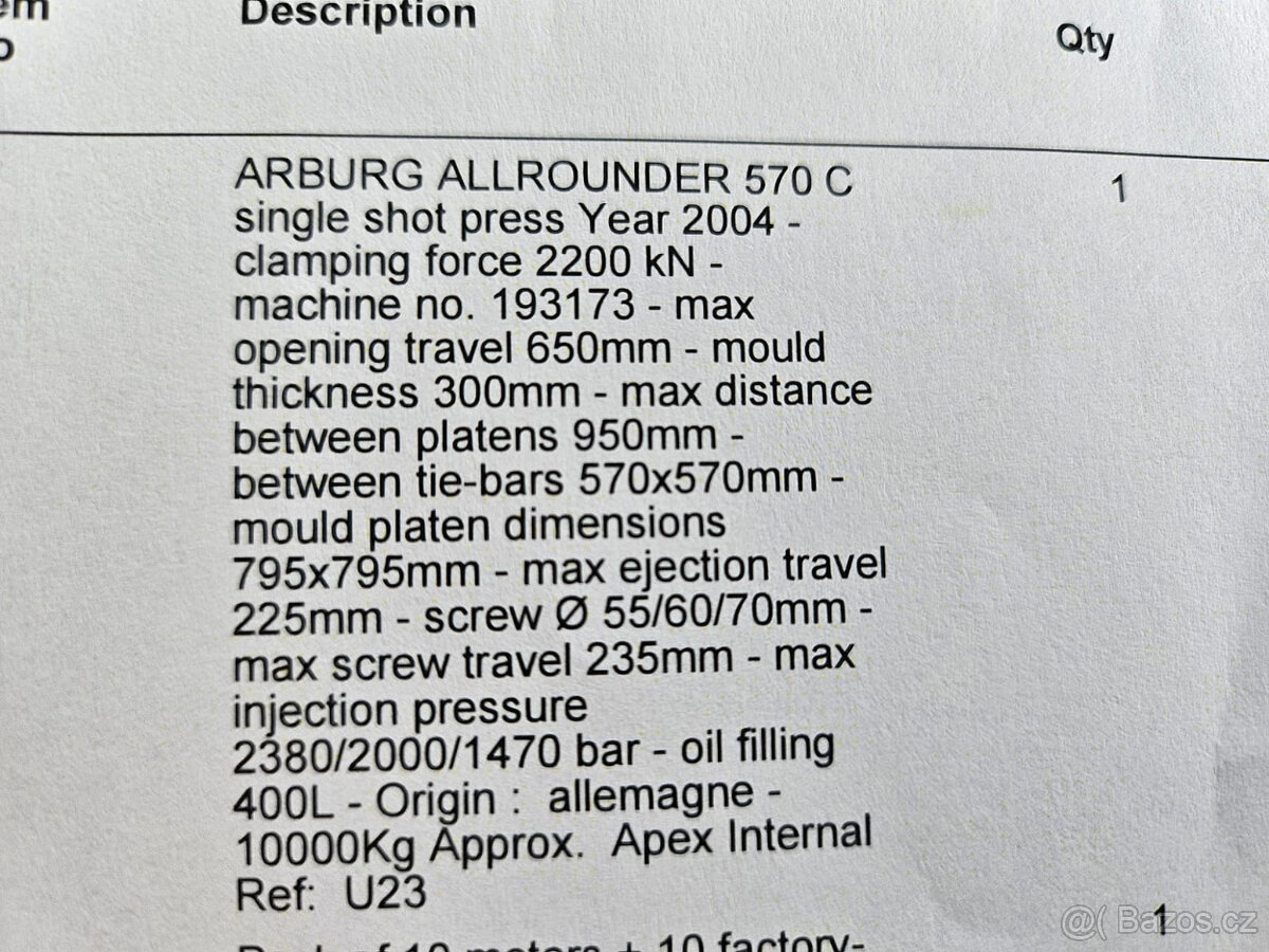 Vstřikovací lis ARBURG ALLROUNDER 570 C - 10