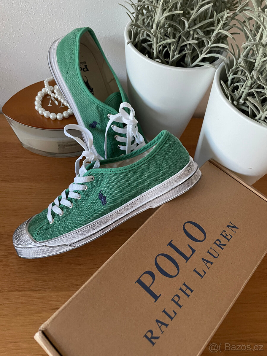 Nové zelené plátěné tenisky Polo Ralph Lauren, vel. 40 - 10