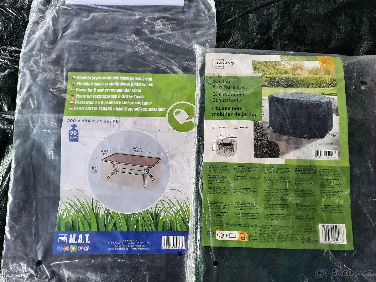 Kovový stůl- tahokov 2 ks,hliníková křesílka 4 ks,plast.křes - 10