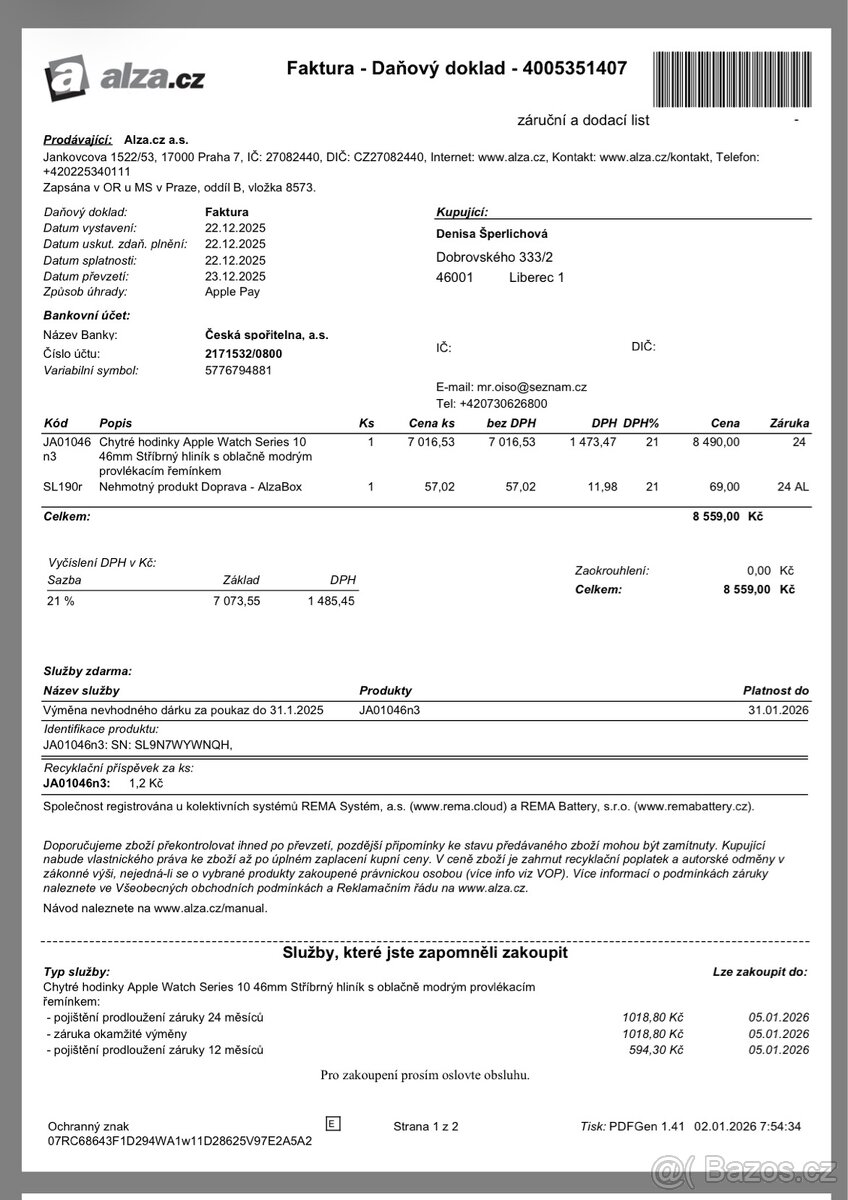 Apple watch 10 46mm stříbrné - 10