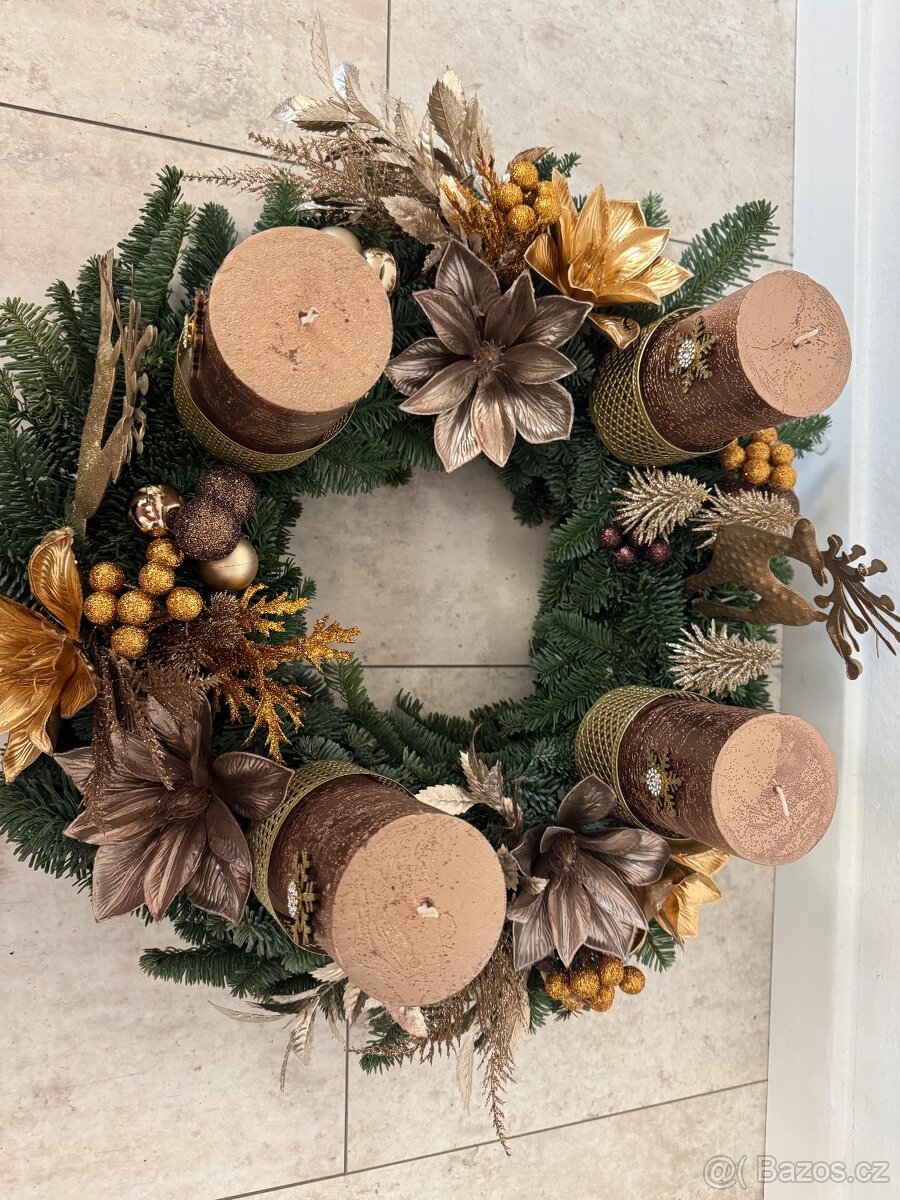 Adventní věnec - Mocha Mousse -Luxusní Dekorace - 10
