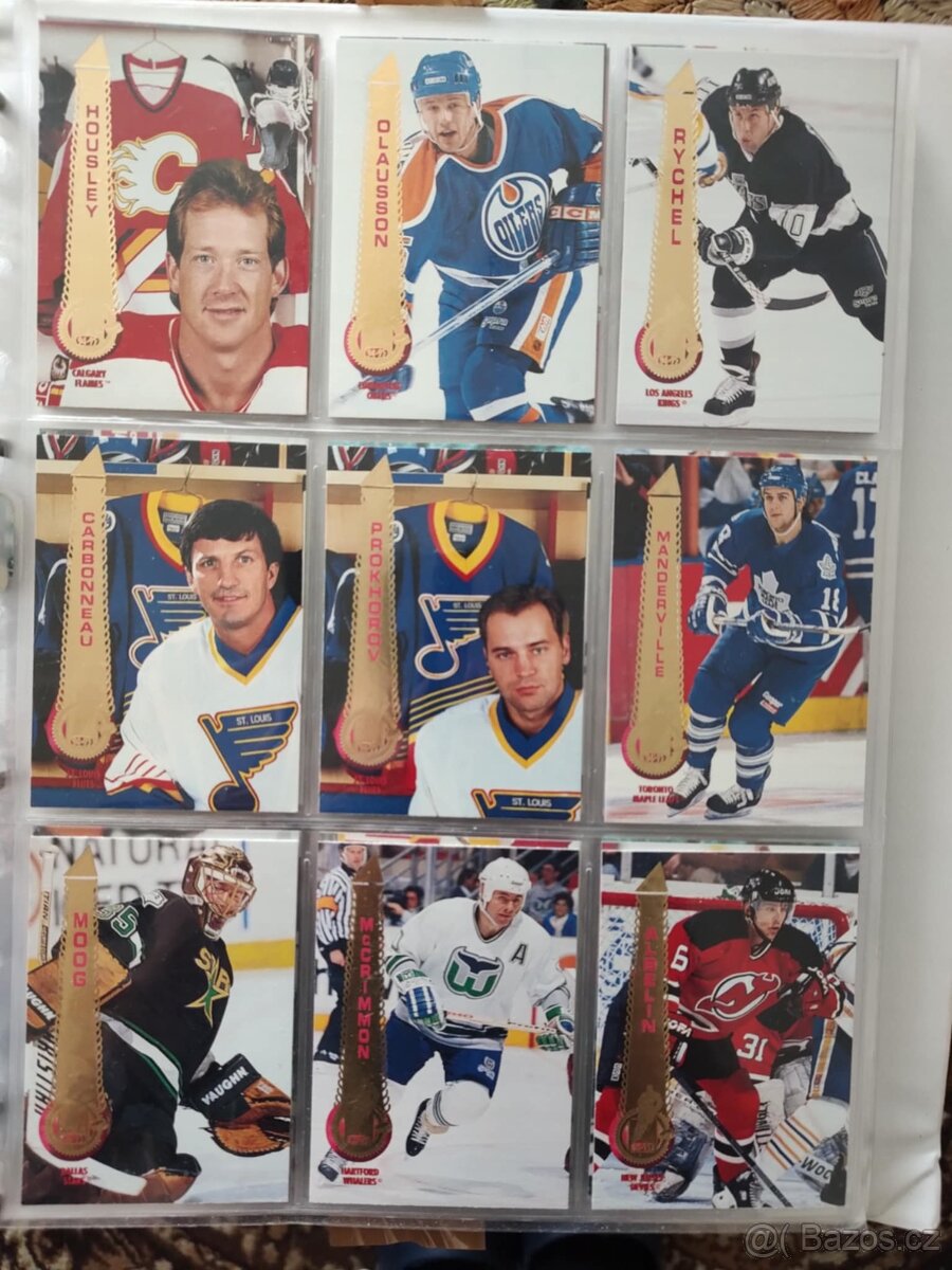 Predám hokejové kartičky z 90 rokov (UD,Top.,metal, pacific. - 10