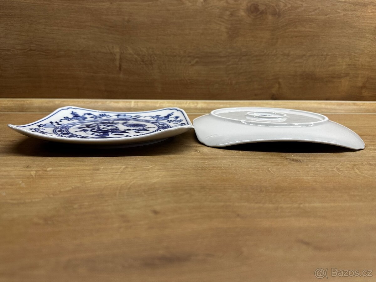 Talíř hranatý 21 cm, Cibulák, originální z Dubí - 10