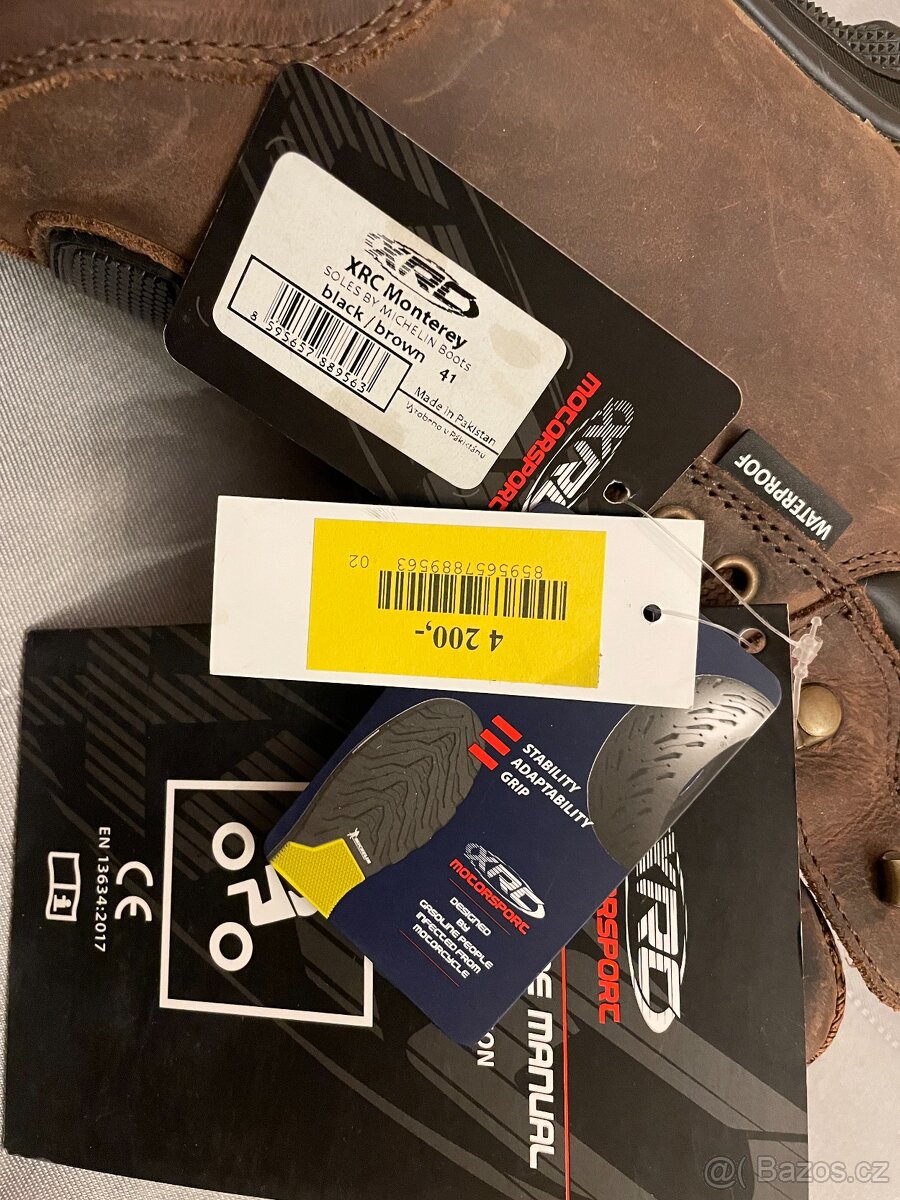 Moto boty XRC MONTEREY WTP, NOVÉ, 41, Vložka: 26 cm - 10