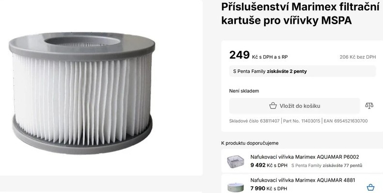 Filtrační kartuše pro vířivky Marimex MSpa - 10