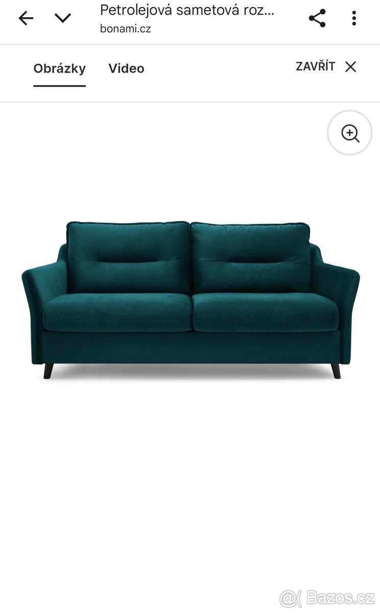 Rozkládací pohovka Bobochic Paris Loft petrolejová - 10