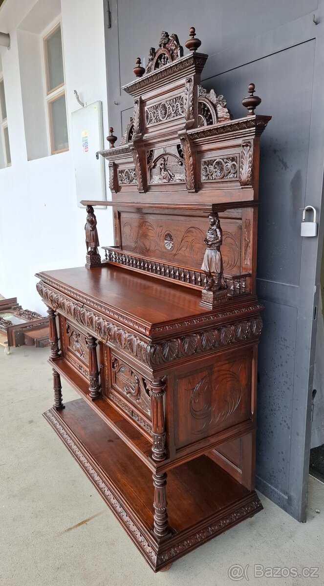 Starožitný francouzský bufet-kabinet Bretaň - 10