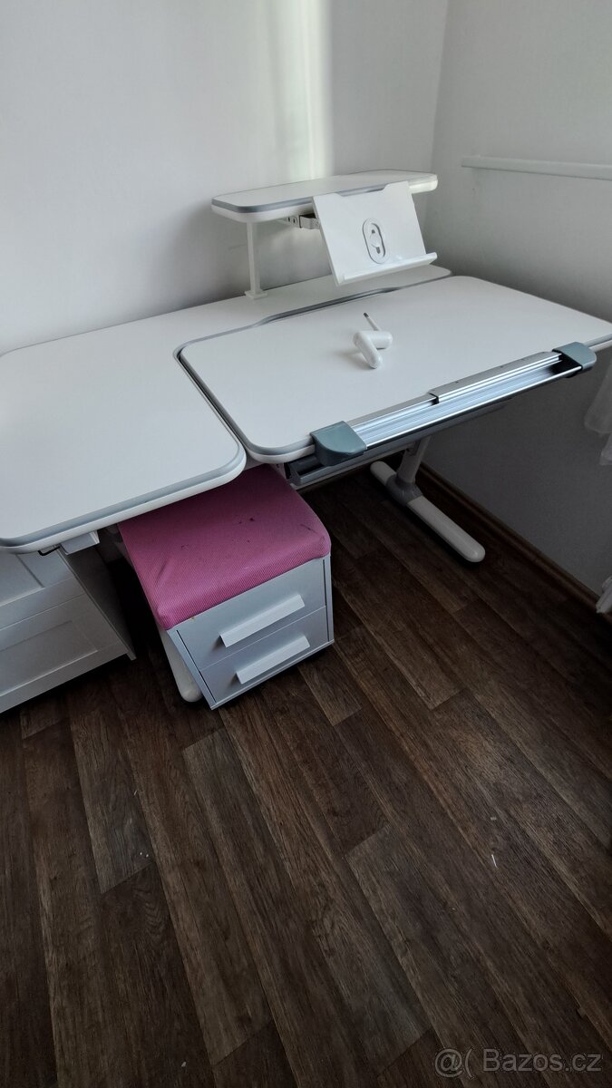 Dětský rostoucí psací stůl VITRO bílo-šedý - 10