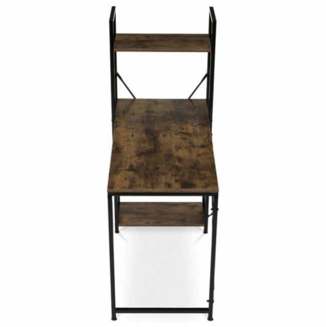 Psací stůl s regálem v designu dubu a starého dřeva - 10