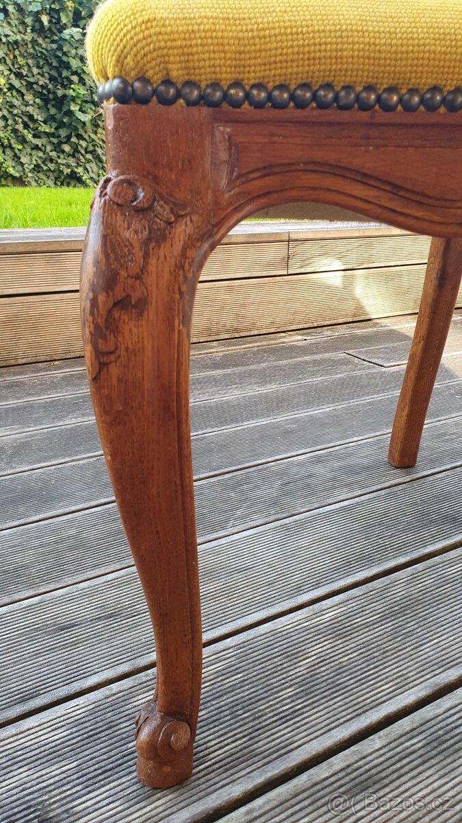 Dubové židle Ludvík XV. Řezbované 6 ks - 10