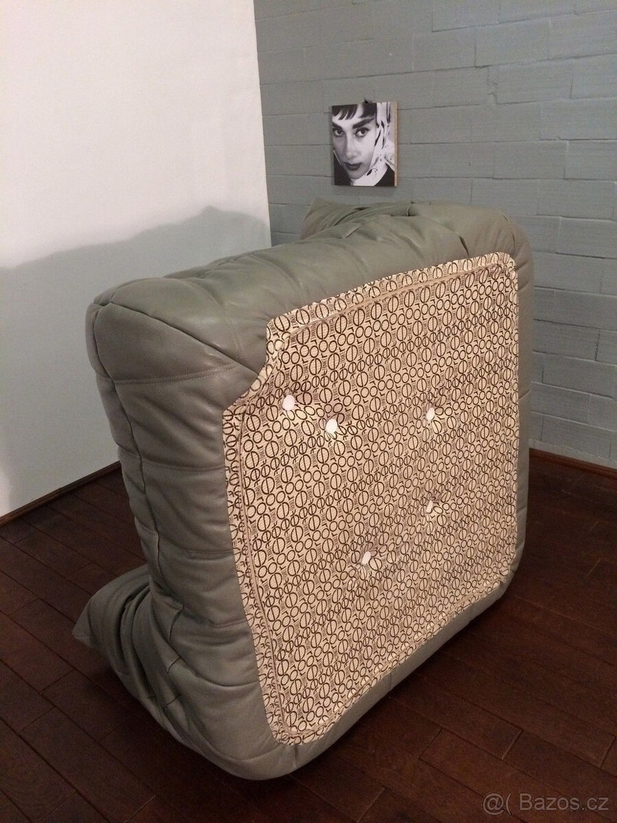 Sada Togo Ligne Roset z pravé kůže šedé, 5dílná (3, 2, 1, ro - 10