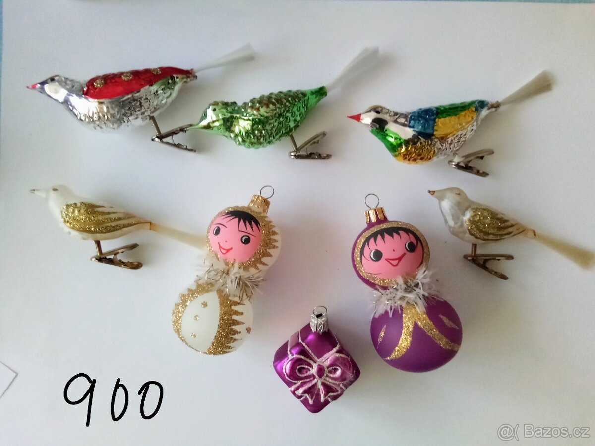 Staré ozdoby, ozdoby vánoční, vánoční ozdoby, baňky - 10