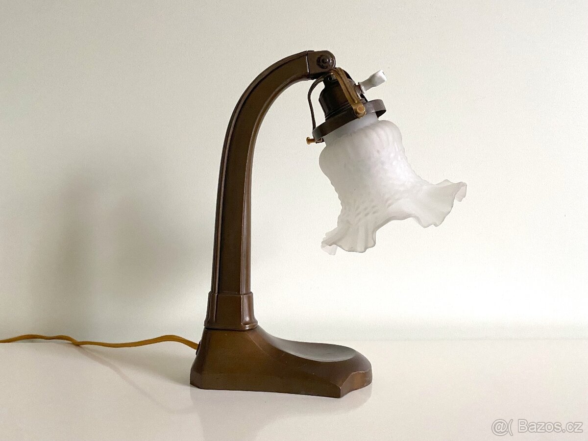 Stará secesní stolní lampa lampička, možná na zeď - 10