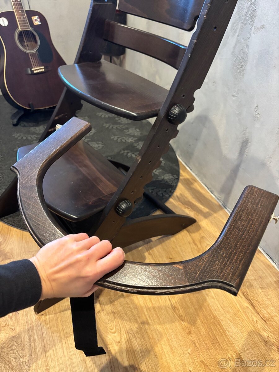 Tmavě hnědá dřevěná rostoucí dětská židle Geuther - 10