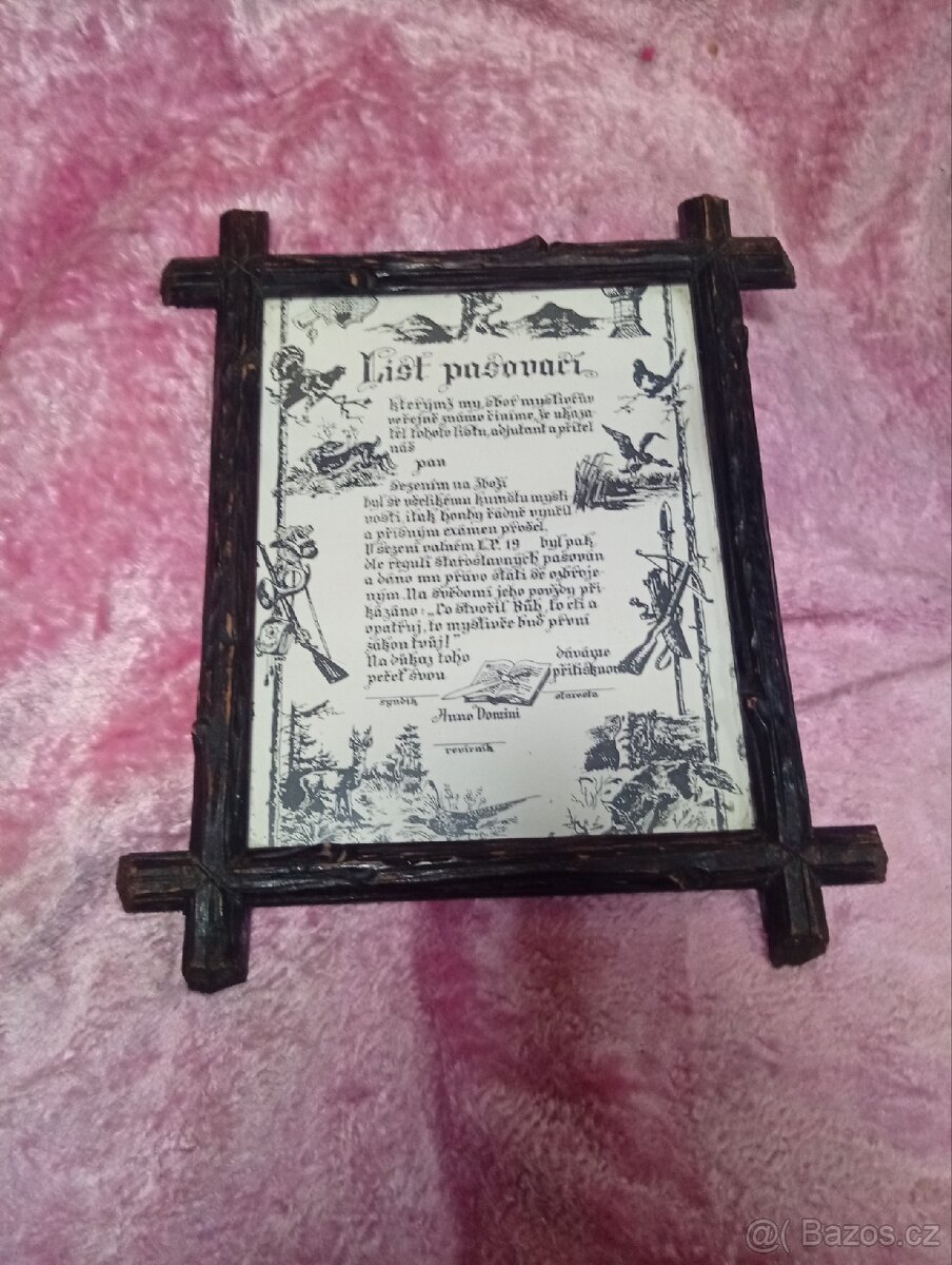 STAROŽITNÝ RÁMEČEK SE SKLEM 32 x 25 cm - 10