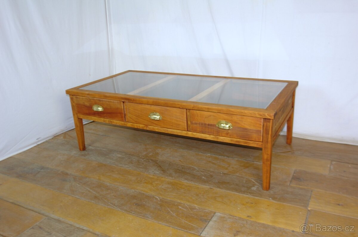 Konferenční stolek dřevo-sklo - 10