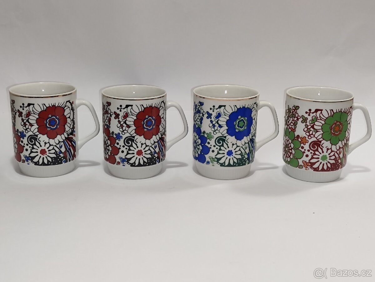 Retro hrnky Čína, starý hrnek, 90.-/hrníček, pošta 69.- - 10