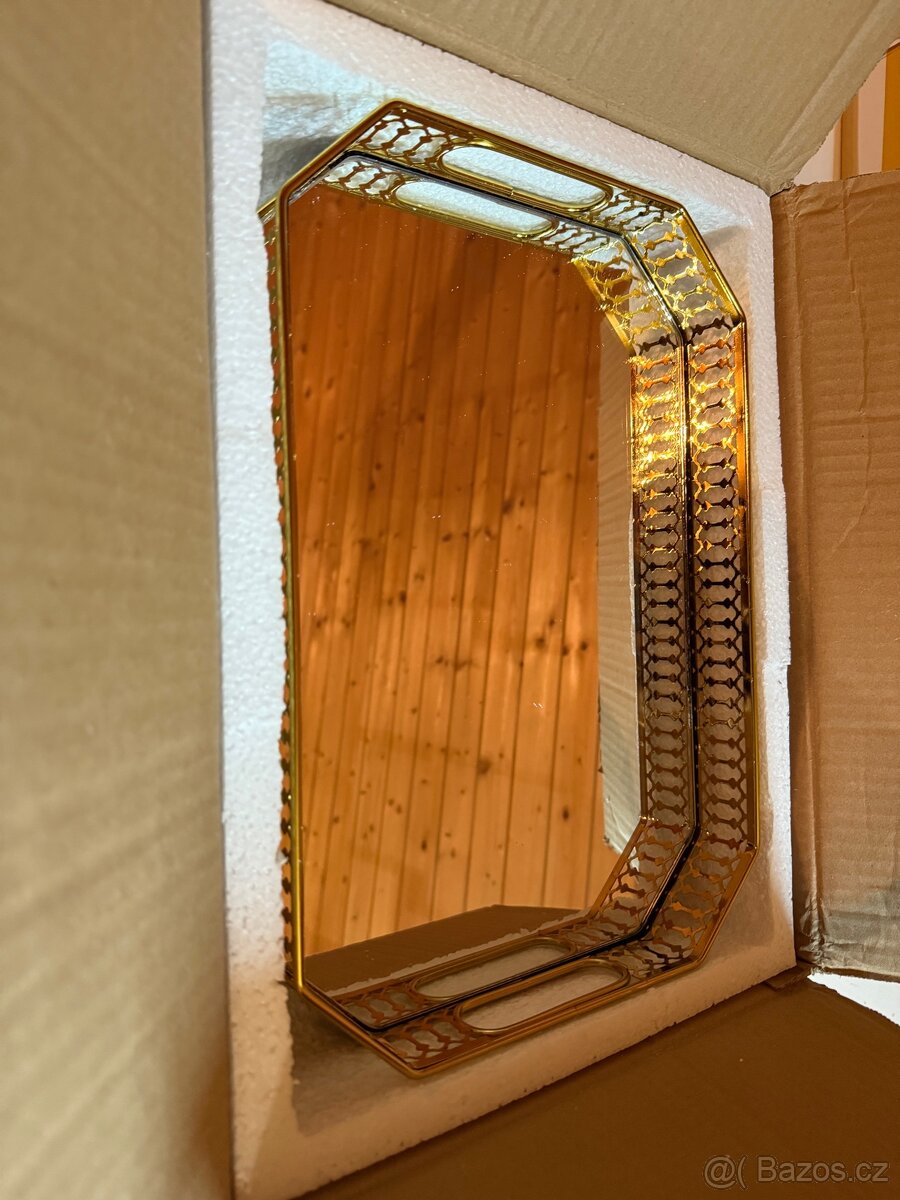 Zlatý dekorativní zrcadlový podnos - 10