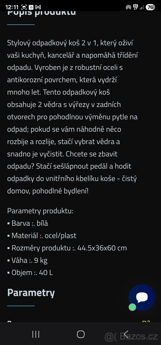 NOVÝ ODPADKOVÝ KOŠ 2X20 LITRŮ - 10