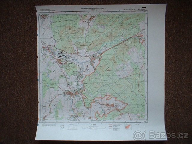 Vojenská profesionální tajná mapa Mirošov Brdy Jince ČSLA - 10