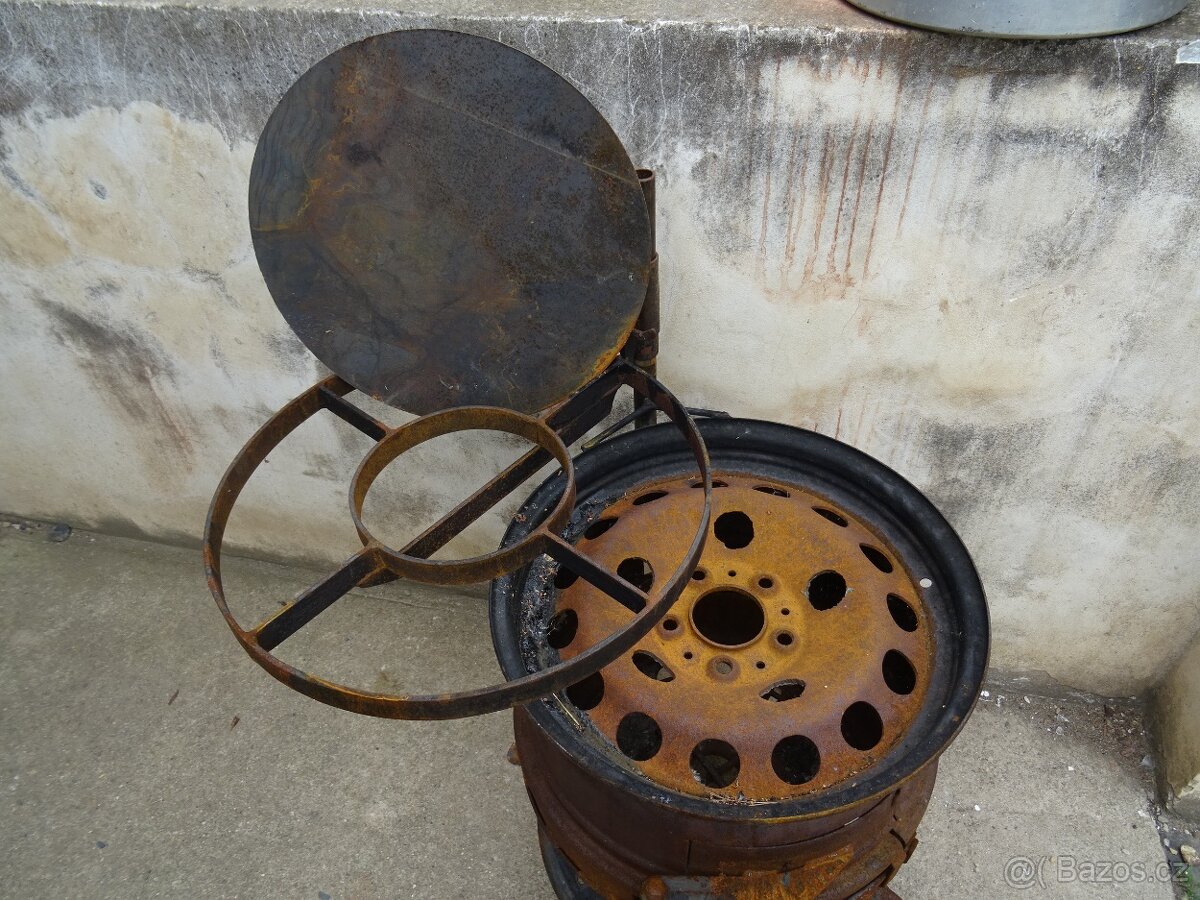 Grilovací přenosné ohniště z disků - 10