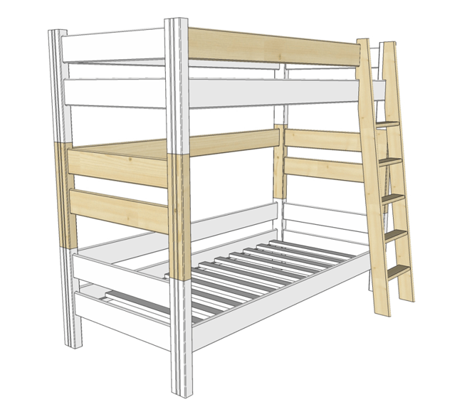 Postel SENDY + 2 zvyšovací díly - 10