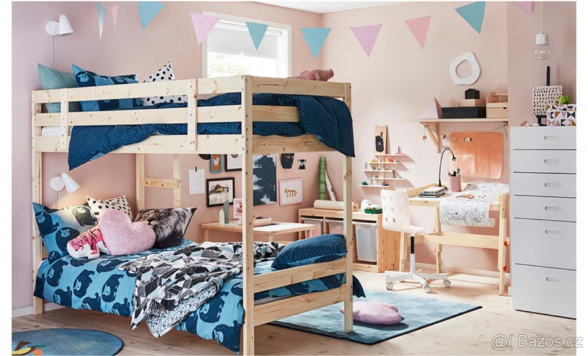 MYDAL Rám dětské palandy borovice + 2x matrace - jako nová - 10