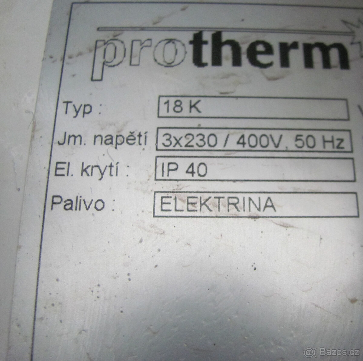 ELEKTROKOTEL PROTHERM 18KW - RAJA 18K - 10