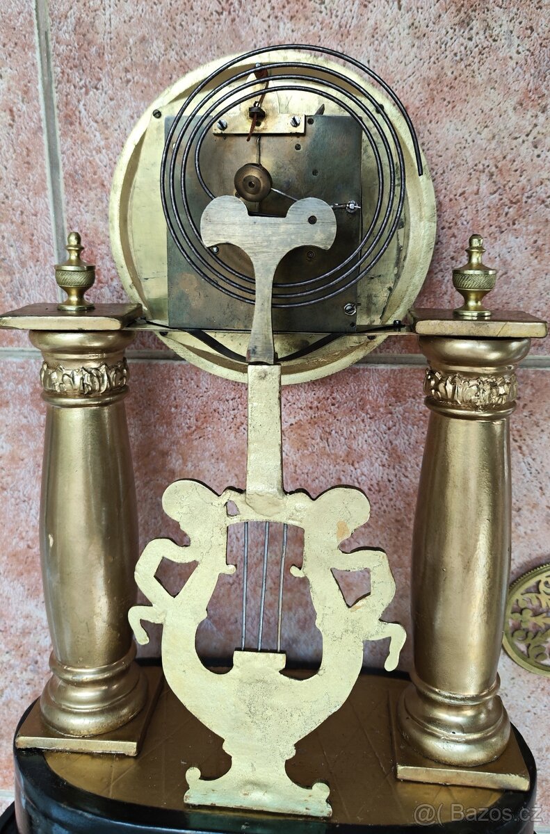 TOP krbové dvousloupkové hodiny Biedermeier - 10