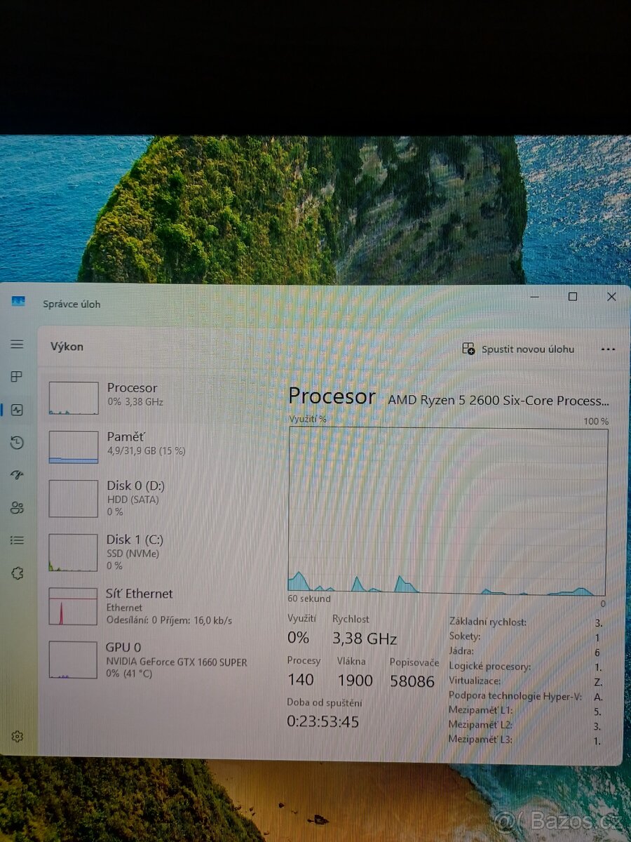 Herní PC, GTX 1660S, RYZEN 5 2600, 32gb ram - 10
