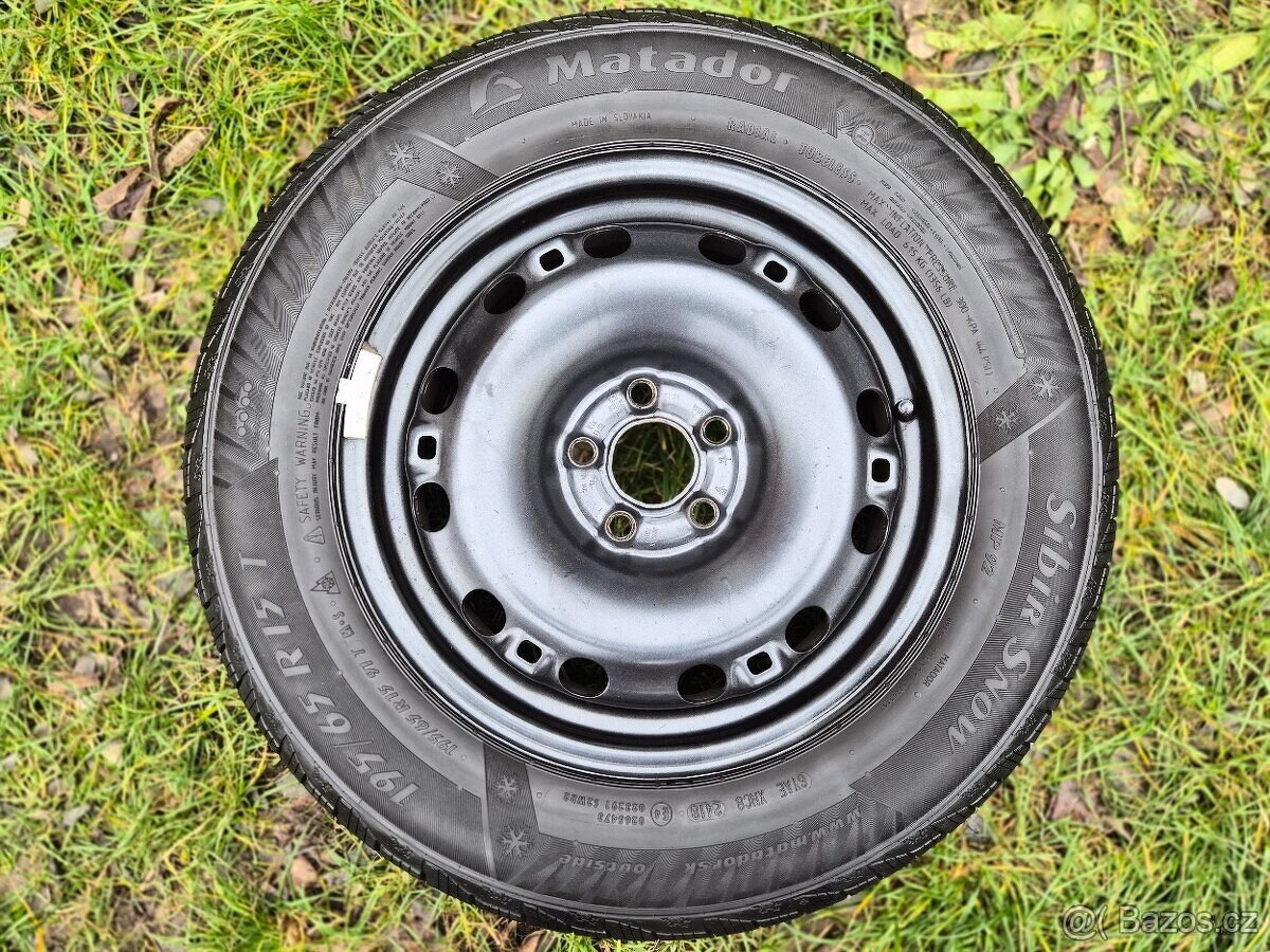 Kompletní zimní ocelová kola ŠKODA - 195/65 R15 - 5x100 - 10