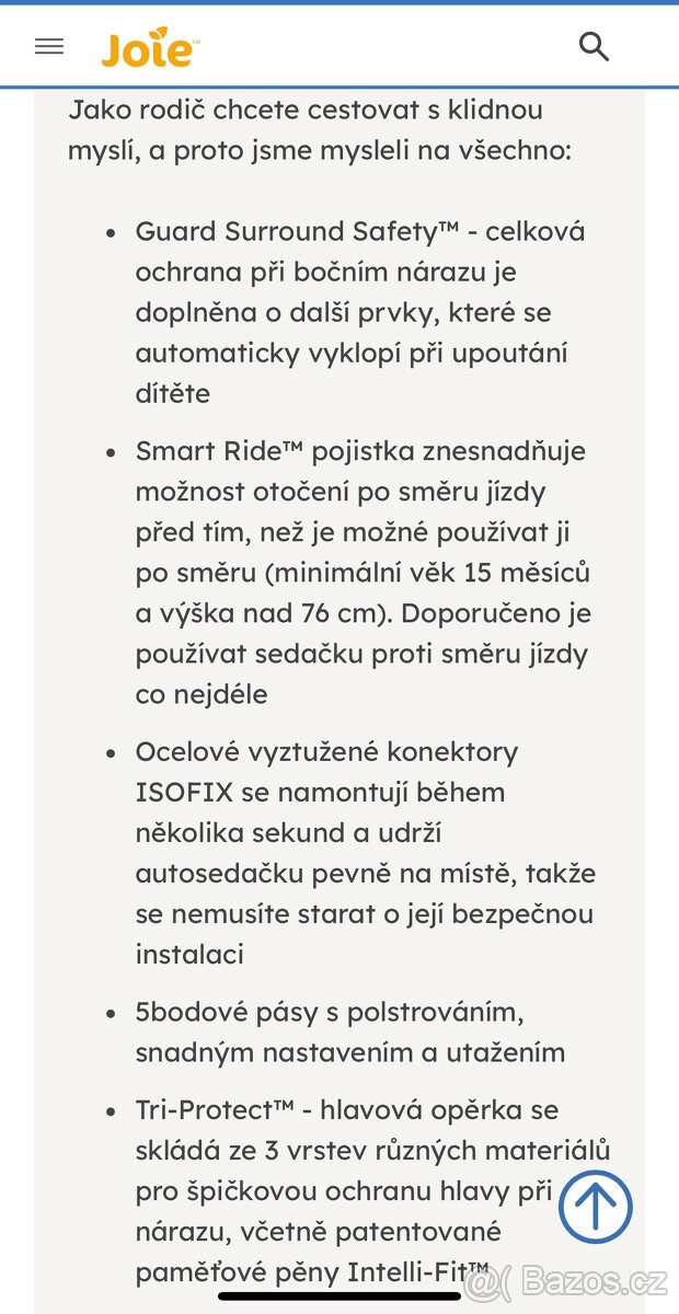 Otočná autosedačka joie i-Spin 360 e pro děti od6m do 4 let - 10