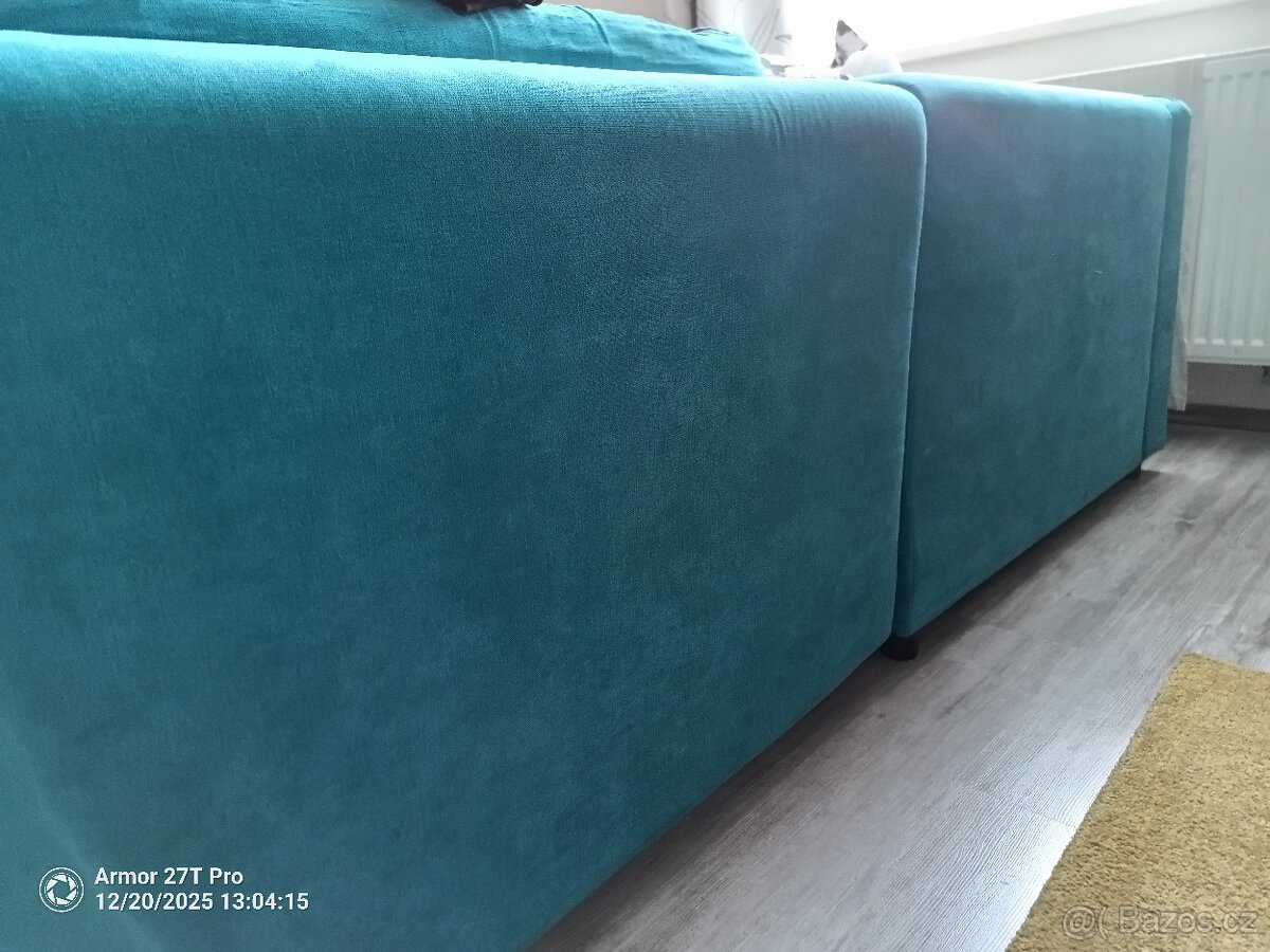 Rohová sedací souprava- rozkládací, úložný prostor - 10
