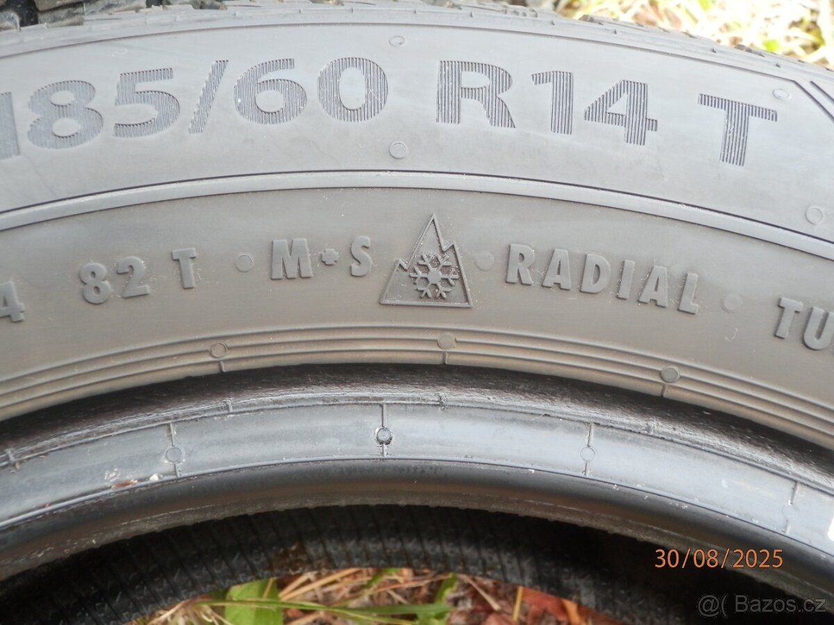 4xZimní gumy 2xBARUM 2xFIRSTSTOP 185/60 R14 4x7MM - 10