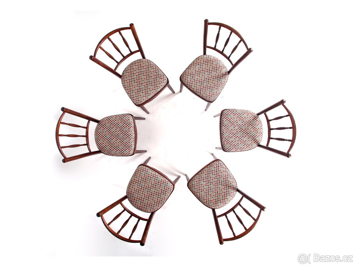 Jídelní židle TATRA , nové čalounění, 6 kusů. - 10