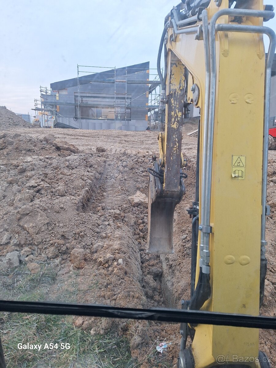 Výkopové práce minibagrem Yanmar, přeprava vozíkem 3t - 10