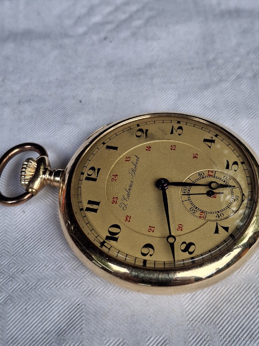 Zlaté kapesní hodinky J.Calame Robert - 10